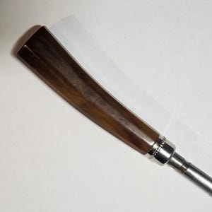 Varilla de afilado de acero para cuchillos antiguos con mango de cuerno imagen 4