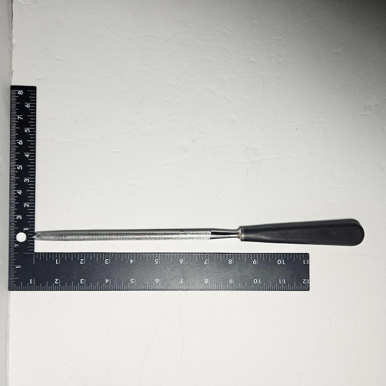 Vintage Black Handle Diamond Coated Knife Sharpening Steel Honing Rod image 3