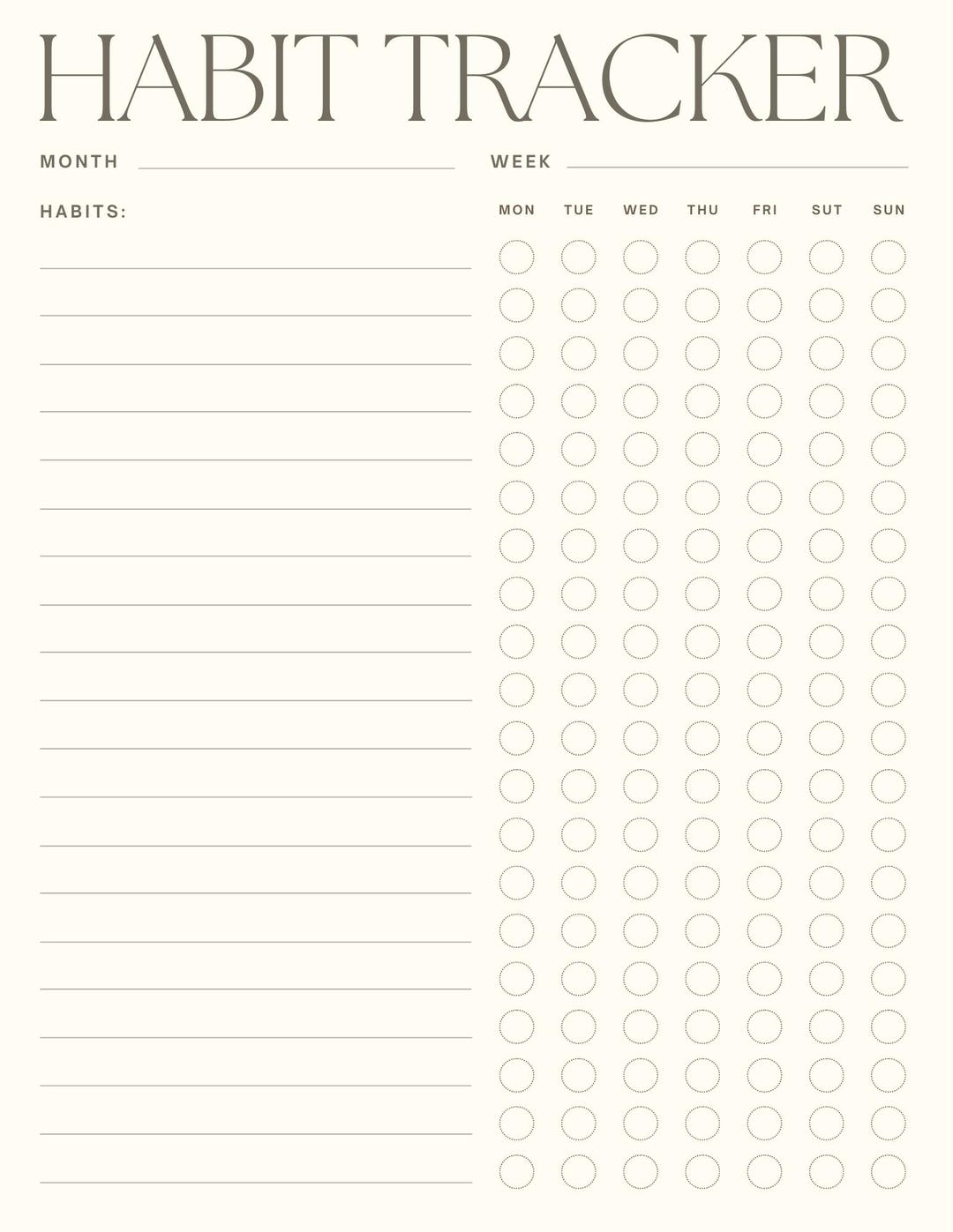 Weekly Habit Tracker Printable | Productivity Planner (PDF Download) - Etsy