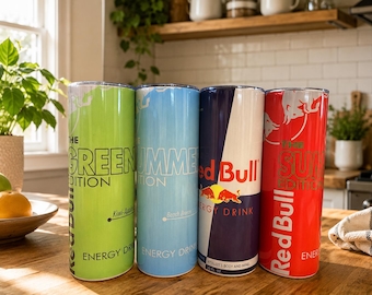 Red Bull Inspired 20oz Skinny Tumbler | Stainless Steel Travel Cup (Multiple Styles)