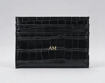 Personalized Leather Card Holder –Custom Initial Credit Card Holder — Wedding Gift Inspiration — A Gift for Your Loved One