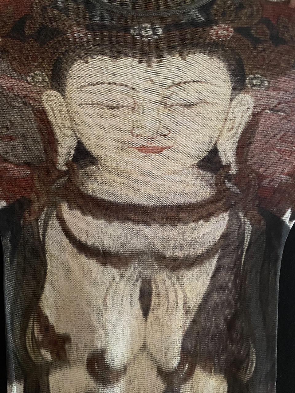 1990s American Designer Vivienne Tam BUDDHA MESH DRESS Kuan Yin