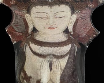 Vintage Vivienne Tam 1997 Sleeveless Sheer Mesh Allover Print Maxi