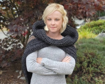 Crochet Highlander Cowl Neck Shawl Pattern (PDF Download)