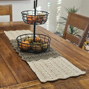 Worsted Weight Farmhouse Style Reversible Table Runner CROCHET PATTERN, Crochet Table Runner, doily, crochet table decor placemat