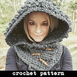 Crochet Snood Hood Scarf PATTERN: Chunky Cowl, Beginner Friendly (PDF Pattern)
