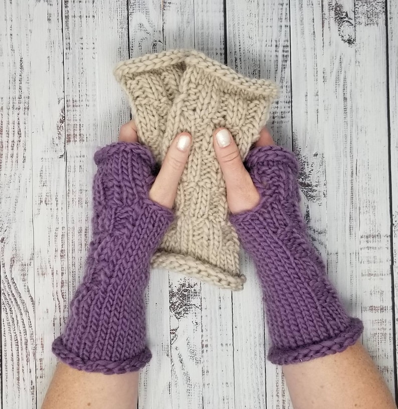 KNITTING PATTERN Hygge Yarn Fingerless Gloves Bulky Yarn Etsy