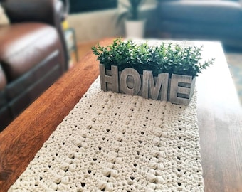 Chunky Farmhouse Style Reversible Table Runner & Coaster CROCHET PATTERN, Crochet Table Runner, doily, crochet table decor placemat