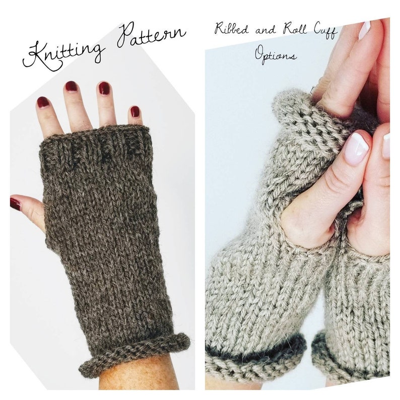 KNITTING PATTERN, Easy Fingerless Knitted Wrist Warmer Pattern, Arm warmer knitting Pattern, fingerless gloves knitting Pattern image 5