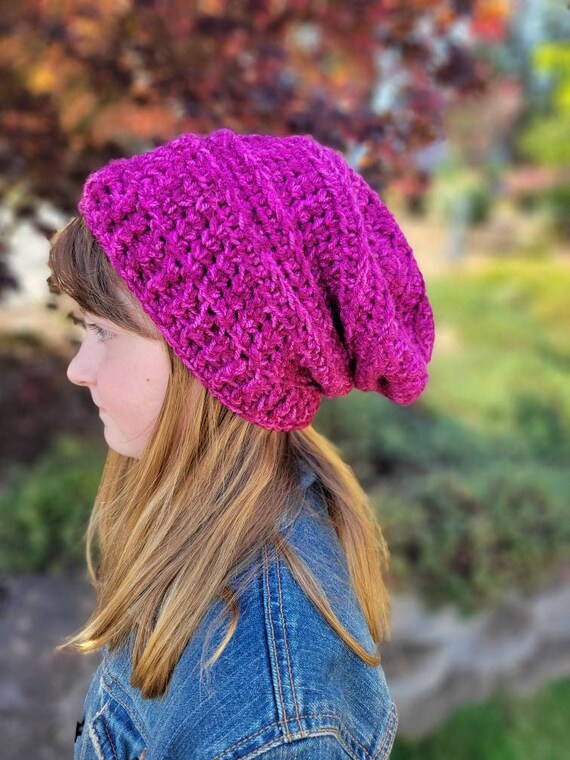 CROCHET PATTERN Slouchy Crochet Pattern Easy Crochet Hat Etsy