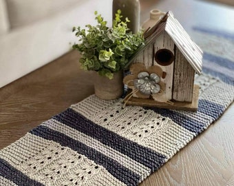 Farmhouse Home decor pattern, easy Knitted Table Runner Pattern, Table doily, KNITTING PATTERN, Table Runner, Table Placemat, knitted doily