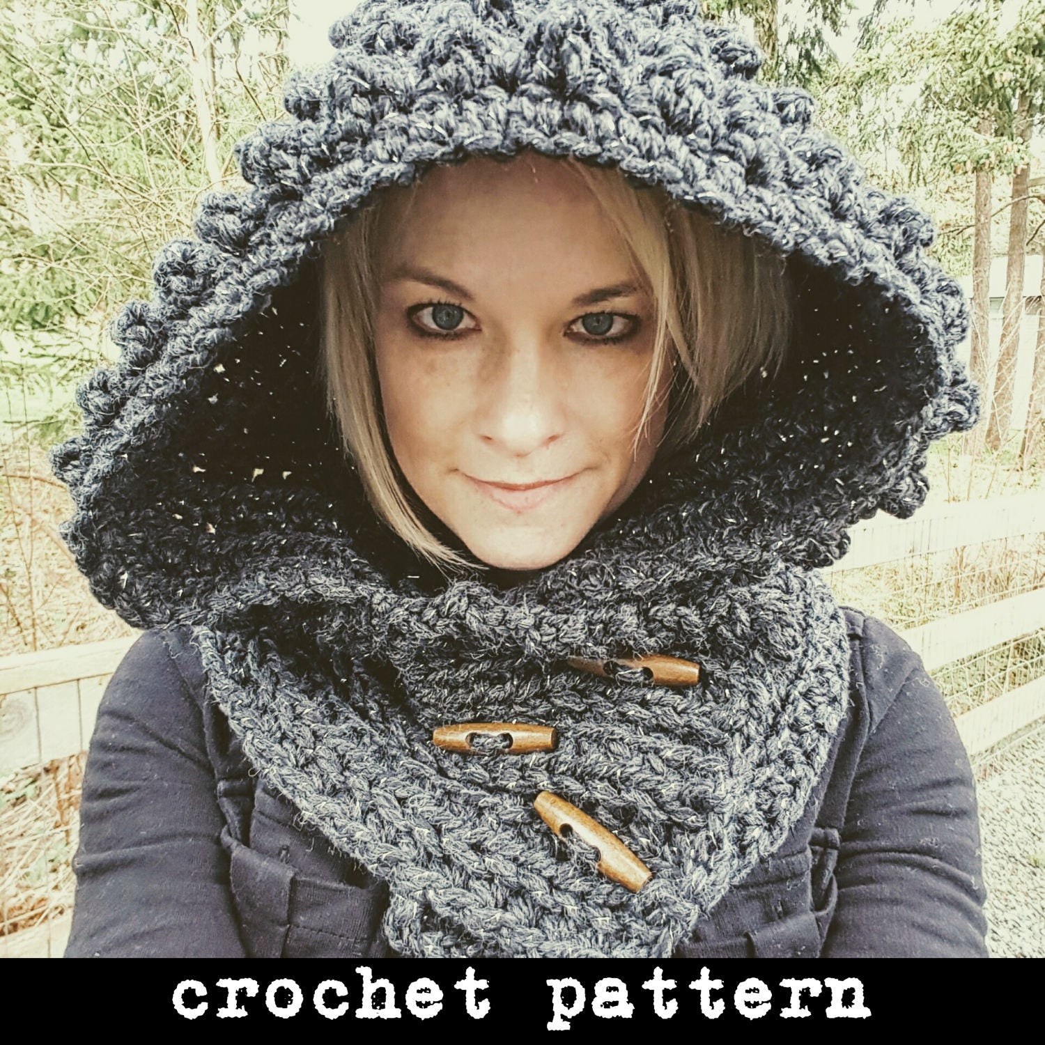 Boho Crochet Hood Pattern Gothic Crochet Cowl ooak Hooded | Etsy