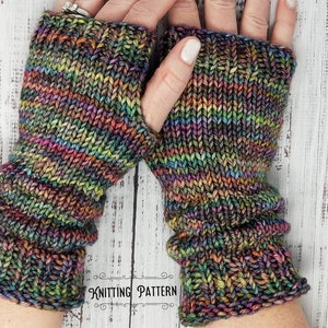 KNITTING PATTERN, Fingerless gloves pattern, Knitted Glove Pattern, knit highlander glove, knit Arm warmer, scrunched gloves, ruched mittens