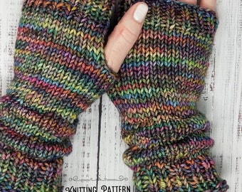 KNITTING PATTERN, Fingerless gloves pattern, Knitted Glove Pattern, knit highlander glove, knit Arm warmer, scrunched gloves, ruched mittens