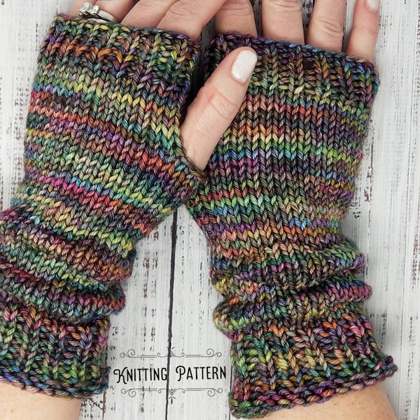 KNITTING PATTERN, Fingerless gloves pattern, Knitted Glove Pattern, knit highlander glove, knit Arm warmer, scrunched gloves, ruched mittens