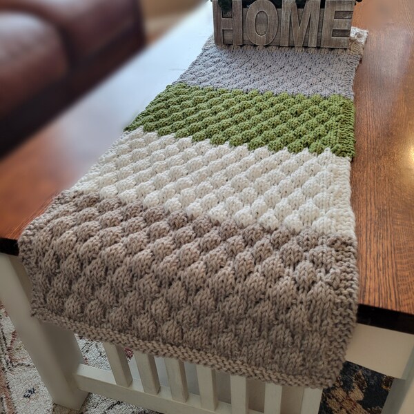 Knit table runner etsy