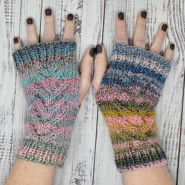Cable knit gloves, KNITTING PATTERN, Fingerless gloves pattern, Knitted Glove Pattern, knit highlander glove, knit Arm warmer, easy cable