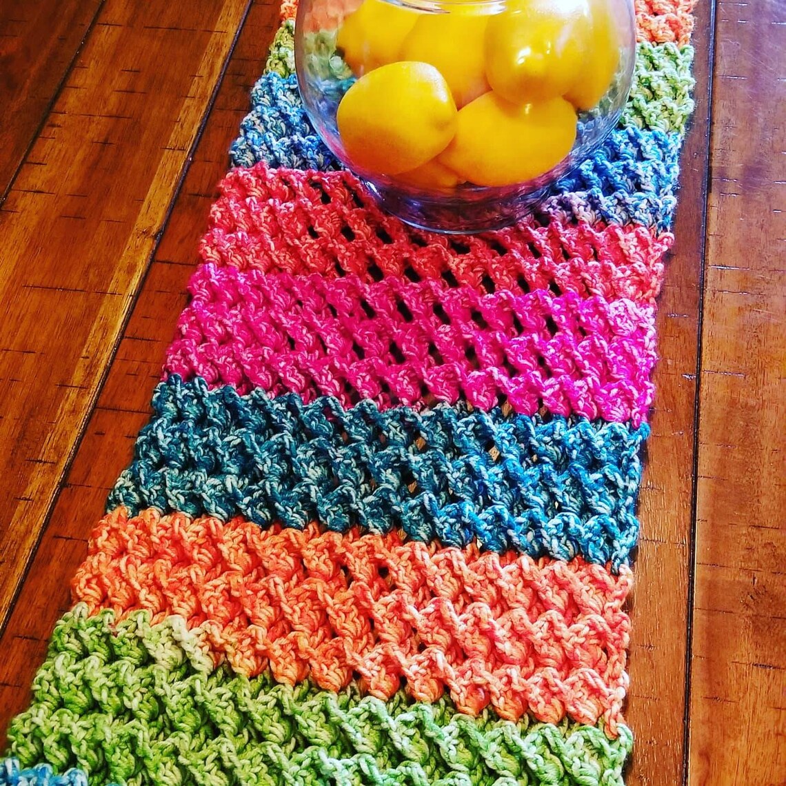 Reversible Table Runner CROCHET PATTERN Rainbow Crochet Table Etsy
