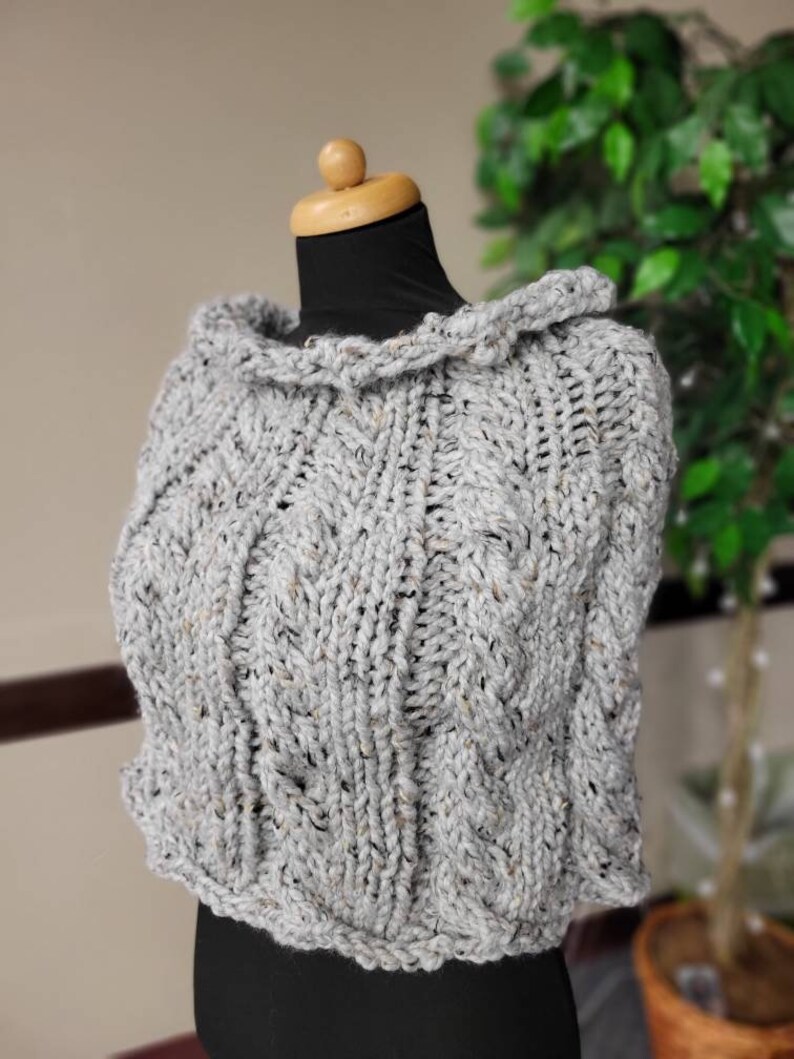 Cable Knit Ruana KNITTING PATTERN Cable Knit Shawlette Etsy