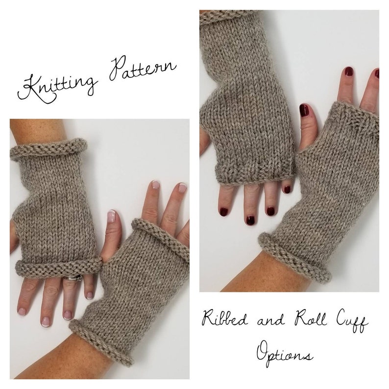 KNITTING PATTERN, Easy Fingerless Knitted Wrist Warmer Pattern, Arm warmer knitting Pattern, fingerless gloves knitting Pattern image 4