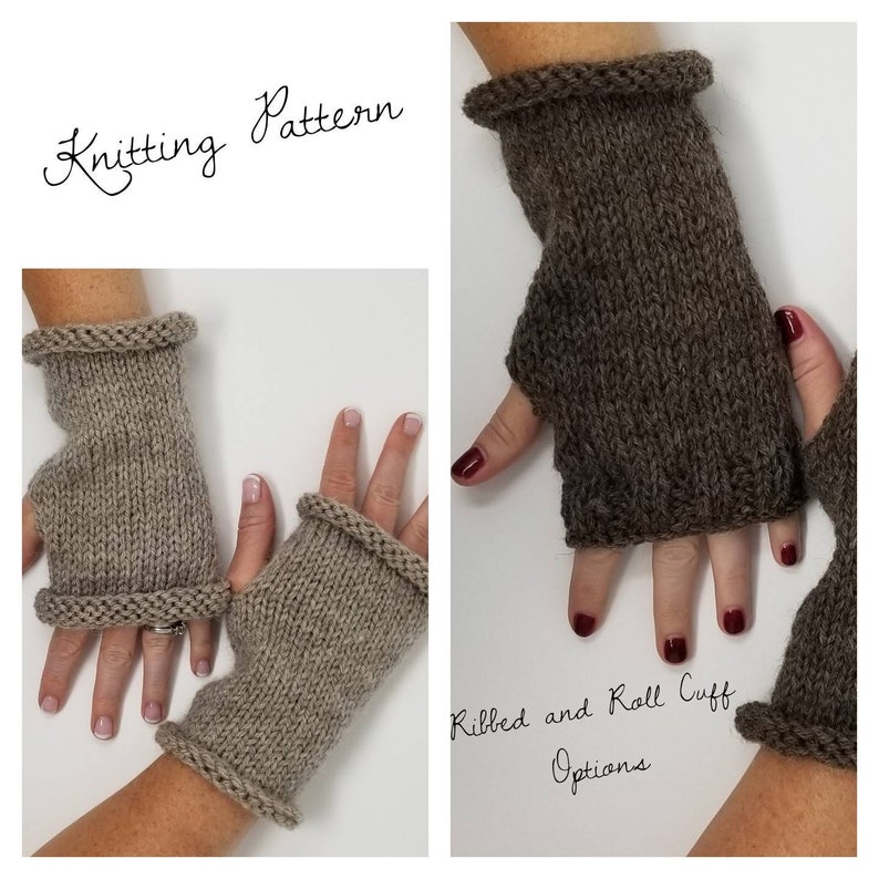 KNITTING PATTERN, Easy Fingerless Knitted Wrist Warmer Pattern, Arm warmer knitting Pattern, fingerless gloves knitting Pattern image 6