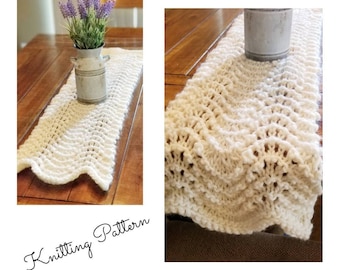 Table Runner knitting Pattern, Easy Knitted Table Runner Pattern, Home decor pattern, lace Table Runner, Wool Table Placemat, Rustic table