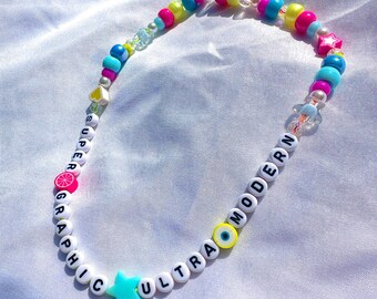 Super Graphic Ultra Modern Kandi Necklace | Rave & Festival Accessory