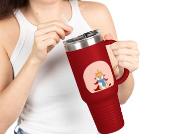 Shiba Inu Prinz 40 Unzen Reisebecher | Edelstahl Becher
