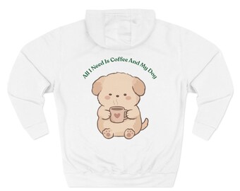 Coffee Dog Lover Hoodie, Funny Pet Owner Sweatshirt, Dog Mom Gift