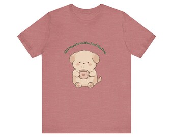 Kaffee Hunde Liebhaber Shirt, Welpen Grafik T-Shirt, Hunde Mutter Geschenk