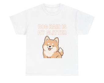 Shiba Inu Hundehaar Glitter T-Shirt | Cartoon-Hundeliebhaber-Grafik-T-Shirt