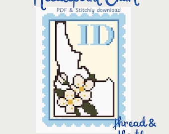 Idaho Stamp Needlepoint PDF | State Flower | Digital Download