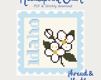 Idaho Stamp | State Flower | Needlepoint PDF