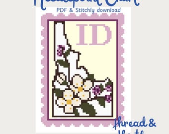 Idaho Stamp Needlepoint | State Flower | Digital Download