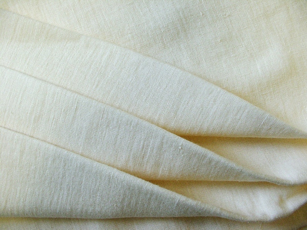 Pure Linen Fabric Delicate Cream Colored French Style off White Vintage ...