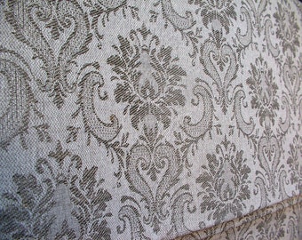 Linen Damask Upholstery Doubleface Fabric--Linen/Cotton Natural--FRENCH-style pattern--for Curtains, Bags, Furniture, Coats, Tablecloth--DIY