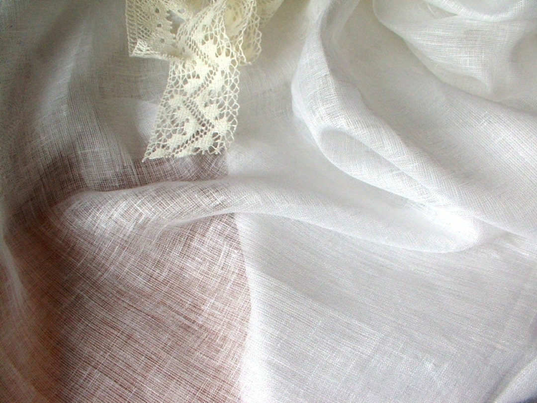 Sheer Gauze Linen-eyelet Voile-white Thin Transparent Linen