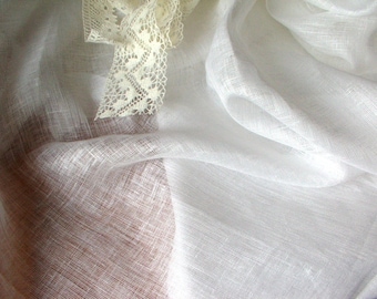 Linge de Gaze - Blanc Tissu léger Linge Transparent - tissus lin léger - projets de bricolage