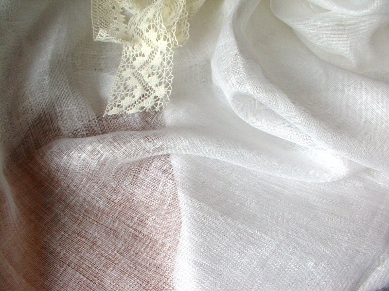 Sheer Gauze Linen-eyelet Voile-white Thin Transparent Linen Fabric