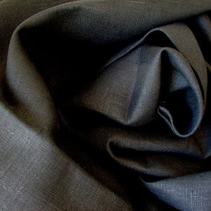Black Linen Solid Fabric--Dyed Thick Linen Tissue--NO FINISHING--DIY Projects