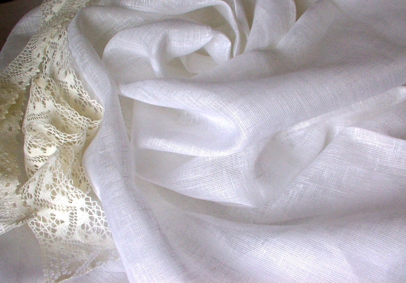Fabric Sheer Gauze LinenEyelet VoileWhite Thin Transparent Linen