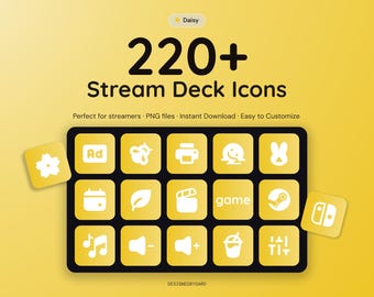 220+ Stream Deck Icons – Glow Daisy Pack – Custom Icons for Elgato Stream Deck – Twitch & OBS Icons – Streaming Setup – Instant Download