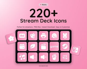 220+ Stream Deck Icons – Glow Blushy Pack – Custom Icons for Elgato Stream Deck – Twitch & OBS Icons – Streaming Setup – Instant Download