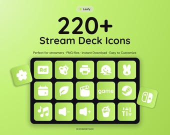 220+ Stream Deck Icons – Glow Leafy Pack – Custom Icons for Elgato Stream Deck – Twitch & OBS Icons – Streaming Setup – Instant Download