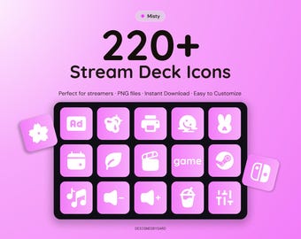 220+ Stream Deck Icons – Glow Misty Pack – Custom Icons for Elgato Stream Deck – Twitch & OBS Icons – Streaming Setup – Instant Download