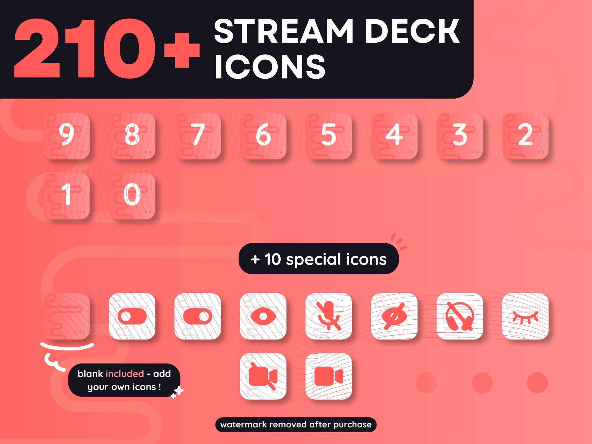 Stream Deck R6 Icon 210+ Stream Deck Icons – Wave Cherry Pack – Custom Icons for Elgato ...