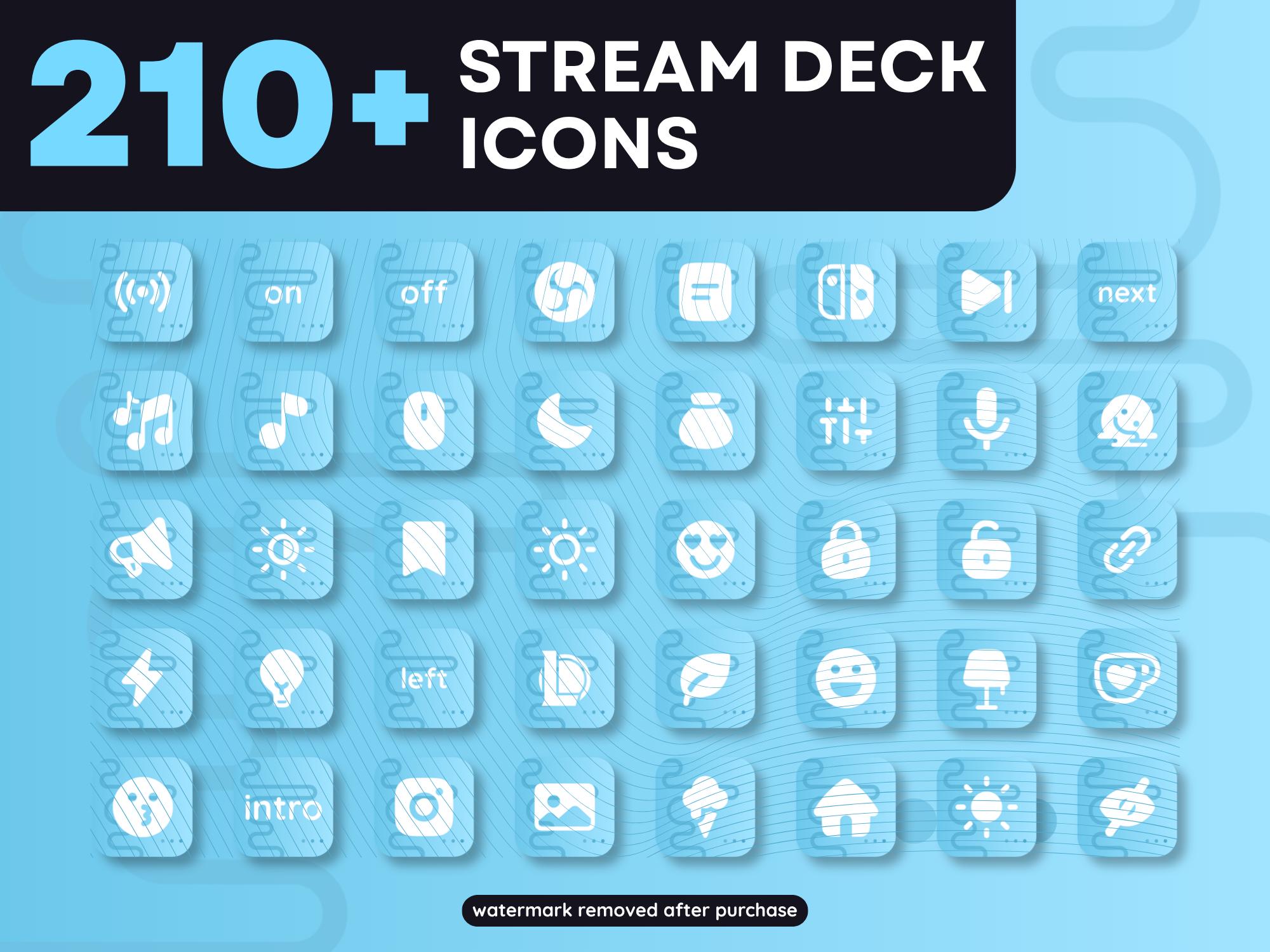 Stream Deck Icon Library 210+ Stream Deck Icons – Wave Cloudy Pack – Custom Icons for Elgato ...