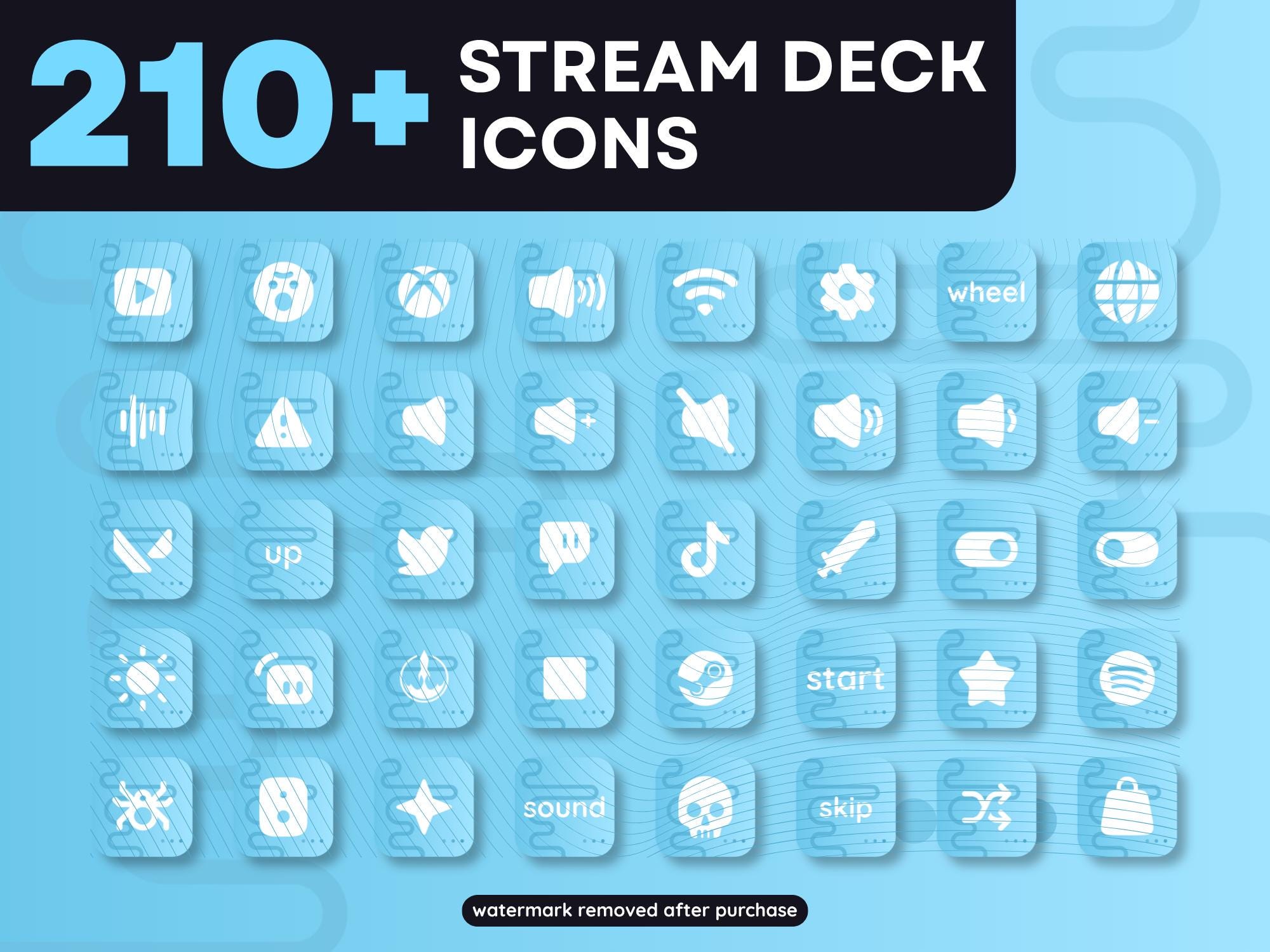 210+ Stream Deck Icons – Wave Cloudy Pack – Custom Icons for Elgato ...