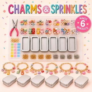 Charm Bracelet Party Kit for 6 Kids | Birthday Activity | Jewellery Making Craft Set | Party Favours