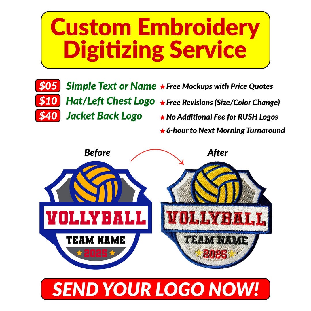 Embroidery Digitizing Services, Custom Logo Digitizing, 3D Puff ...